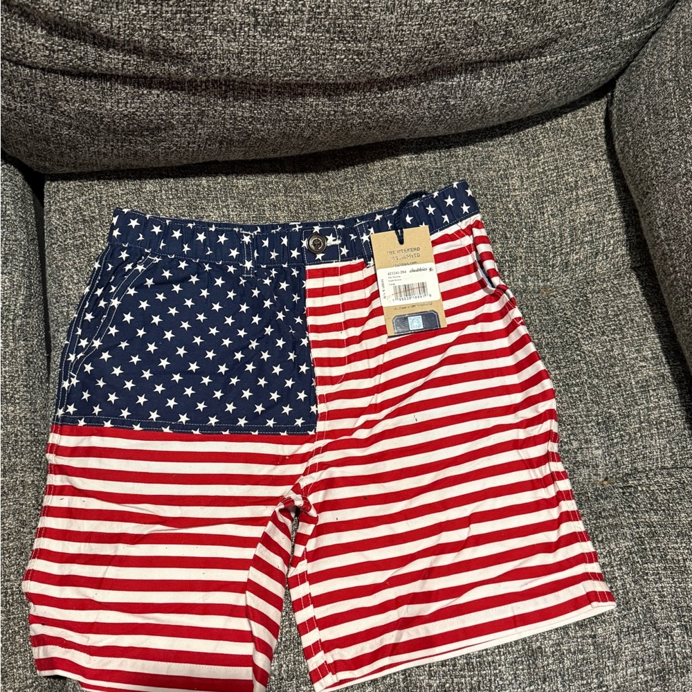 Chubbies Red and White Striped Shorts